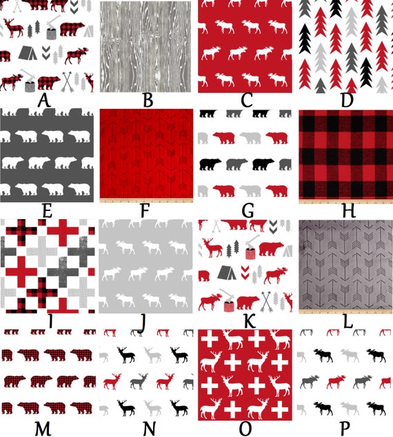 Rustic Buffalo Plaid Deer Woodland Red Black And Grey Baby Rustic Buffalo Plaid Deer Woodland Red Black And Grey Baby