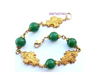 Bracelet made of antique vintage beads and elelments, 8inch