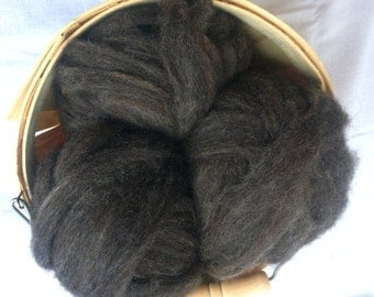 BFL Alpaca Blend Roving- Dark Grey Roving- 4 oz. - Spinning, Felting, Natural, USA, Eco, Local