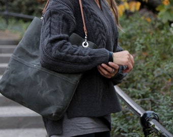 Canvas Hobo Bag, Waxed Canvas Tote Bag