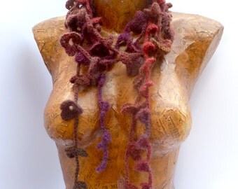 Variegated VIII crochet lariat extra long fiber art scarf, bohemian, Coachella, romantic, boa, statement, fashion accessory