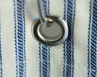 Navy Blue Ticking Stripe Shower Curtain