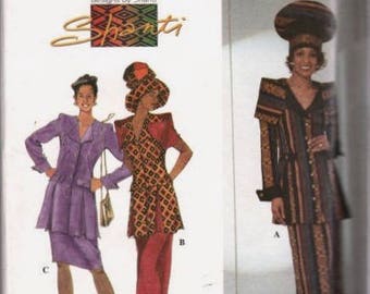 Simplicity 7372 Misses Princess Seam Top Skirt Pattern Shawl Collar SHANTI Womens Sewing Pattern Size 14 16 18 Bust 36 38 40 UNCUT