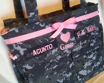 U S Navy Baby Diaper bag handmade custom embroidery Available in Army Marine Air Force Multicam personalized diaper bag homemade diaper bag