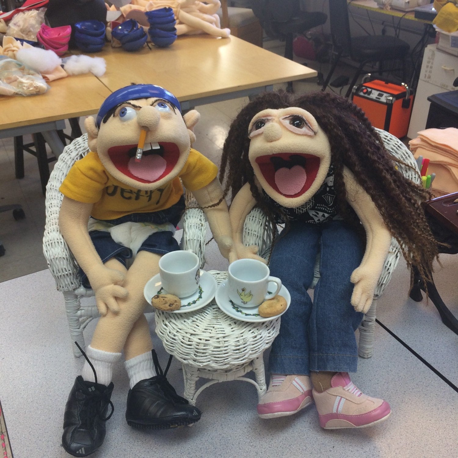 A Couple Custom made look alike portrait Muppet Puppet Great