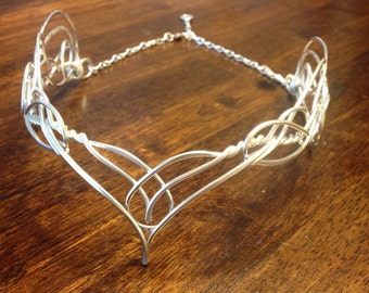 Elven Circlet VARDA Celtic Hand Wire Wrapped - Choose Your Own COLOR - Crown Tiara Bridal Wedding Hairpiece