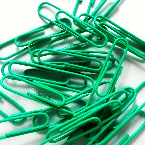 Items similar to 40pc Paper Clips Green Paper Clip Page Markers Planner