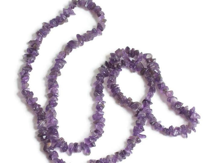 Amethyst Nugget Necklace Over the Head Style Vintage