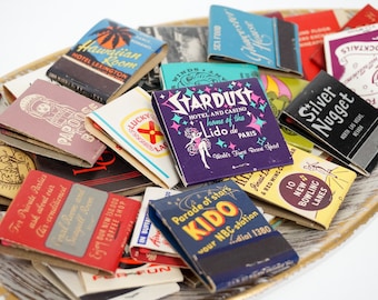 Vintage 1950s 60s Matchbook Grab Bag Set of 35 / Bars Restaurants Hotels Casinos Small Businesses Travel Mid Century Graphics Collectible
