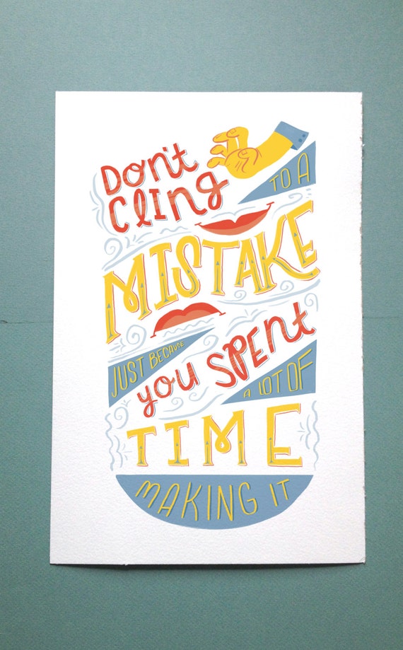 Mistakes // Inspirational Quote Lettering Print