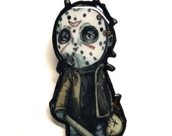 Jason Voorhees Halloween Brooch Horror Pin - Halloween Pin - Halloween Jewelry