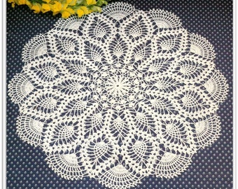 Crochet Pineapple Doily Pattern - PDF 10223016 - 20 Inch Diameter - Bedspread Weight Crochet Thread