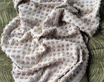 Sandstone Beige Morgan Jones Pops Vintage Chenille Bedspread Fabric 27" x 18"