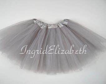 Silver Grey Tutu Ballet 4-Layer Skirt / FAST SHIPPING / Child Toddler Costume, Birthday Tutus, Dress Up tutus, Dance tutu, Princess tutu