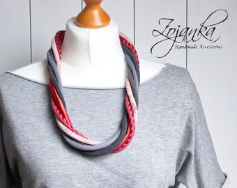 Necklace, statement necklace, upcycled necklace, COLORFUL necklace, fashion necklace, textile necklace, textile jewelry, spring accessories