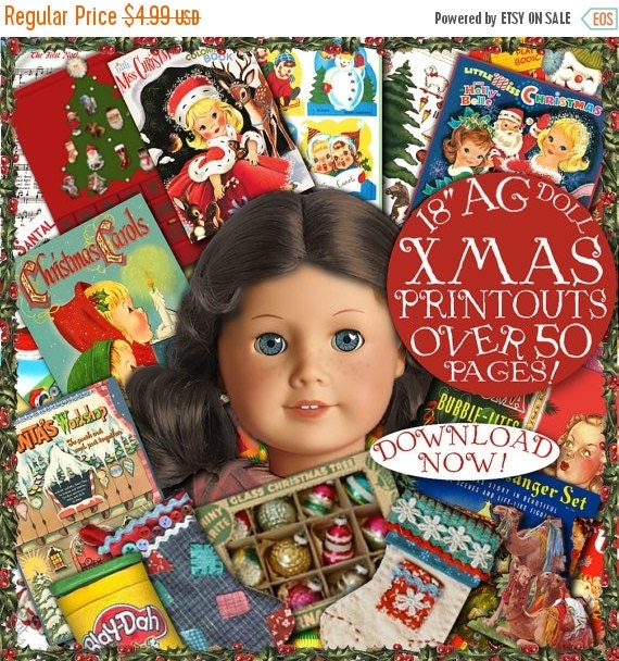 sale AG Doll CHRISTMAS Fun Stuff PRINTABLES by eVINTAGEpatterns