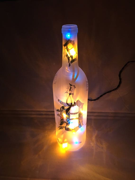 Etched Wine Bottle Night Light