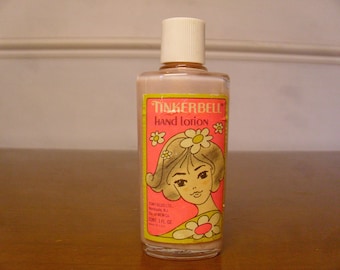 Vintage 1960's Tinkerbell Hand Lotion Glass Bottle