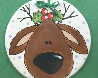 Christmas Ornament, Reindeer Ornament, Baby's 1st Christmas, Personalized Ornament, Xmas Ornament, Christmas Gift, Christmas Swap, Reindeer
