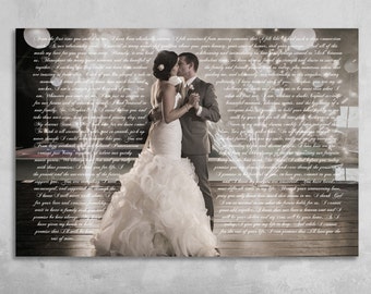 Wedding Vows Framed, Anniversary Gift, Wedding Vow Art, Wedding Vows Keepsake, Personalized Canvas, Vows On Canvas, Gift For Anniversary