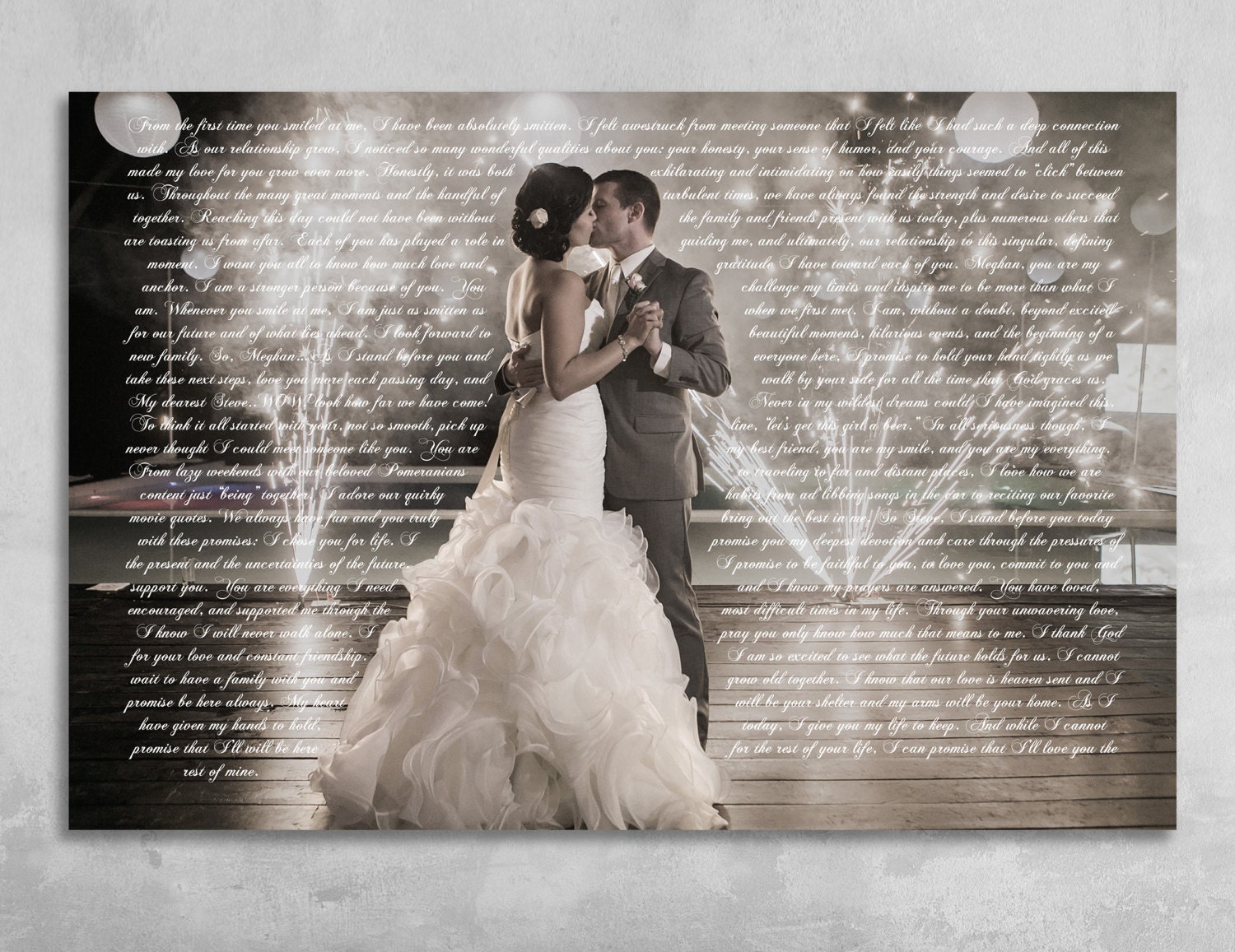 Wedding Vows Framed Anniversary Gift Wedding Vow Art