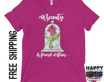 Womens Beauty and the Beast Shirt, Beauty and the Beast, Beauty and the Beast Rose, Womens Shirt, Beauty and the Beast T-Shirt
