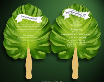 Monstera Large Leaf-Shaped Laser Cut Fan Program