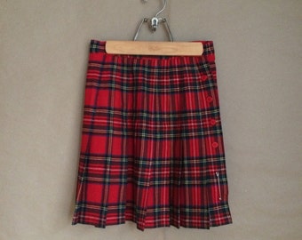 SALE! vintage 90's school girl skirt / pleated skirt / plaid / tartan mini skirt / size small