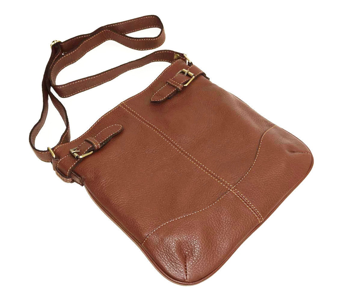 Soft Brown Genuine Leather Messenger Bag Leather Crossbody Bag