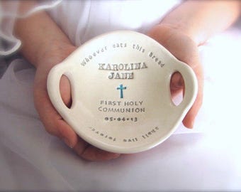 First Communion Gift | Original Clarey Clayworks First Holy Communion Bowl | Personalized Gift for First Communion | Gift from Parents
