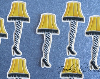 12 Fondant leg lamp cupcake toppers (EDIBLE)
