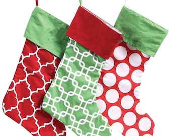Christmas stockings, Personalized Christmas stocking, Family christmas stockings, Geometric Cotton Christmas Stocking, Free Personalization