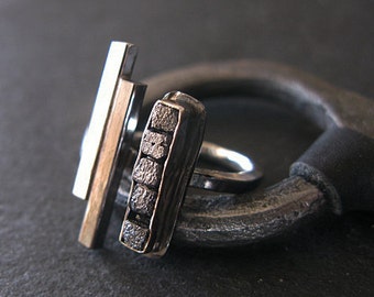 Rough Diamond Ring 5 1/2 Black Diamond Ring Raw Diamond Ring Black Diamond Cube Ring Adjustable Black Rhodium Silver Statement Ring Modern