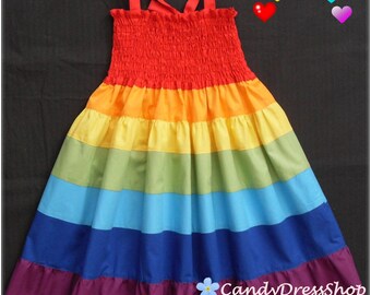 Girls Rainbow dress, Rainbow Maxi dress for girls, Rainbow party dress, Rainbow dress (Available in sizes 2T to 9 years) From CandydressShop