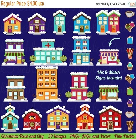 BLACK FRIDAY SALE Winter and Christmas Village by PinkPueblo