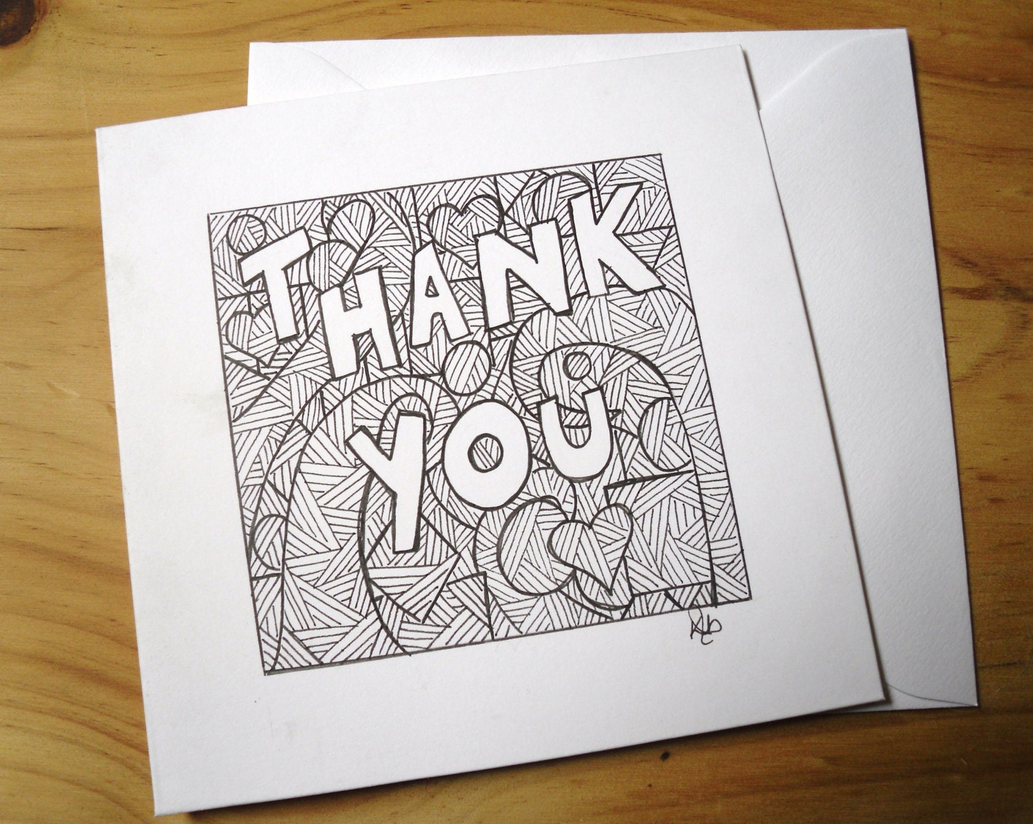 Thank You Card Abstract Card Hand Drawn Card Greetings