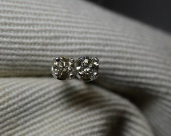 Diamond Stud Earrings, 0.19 Carat Natural Diamond Stud Earrings Sterling Silver 3mm Diameter, Genuine Real Diamond, Earth Mined Diamond,