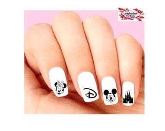 Waterslide Nail Decals Set of 20 - Disney Vacation, Castle, Minnie & Mickey Assorted