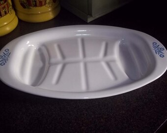Vintage Pyrex Corning Ware Blue Cornflower Platter