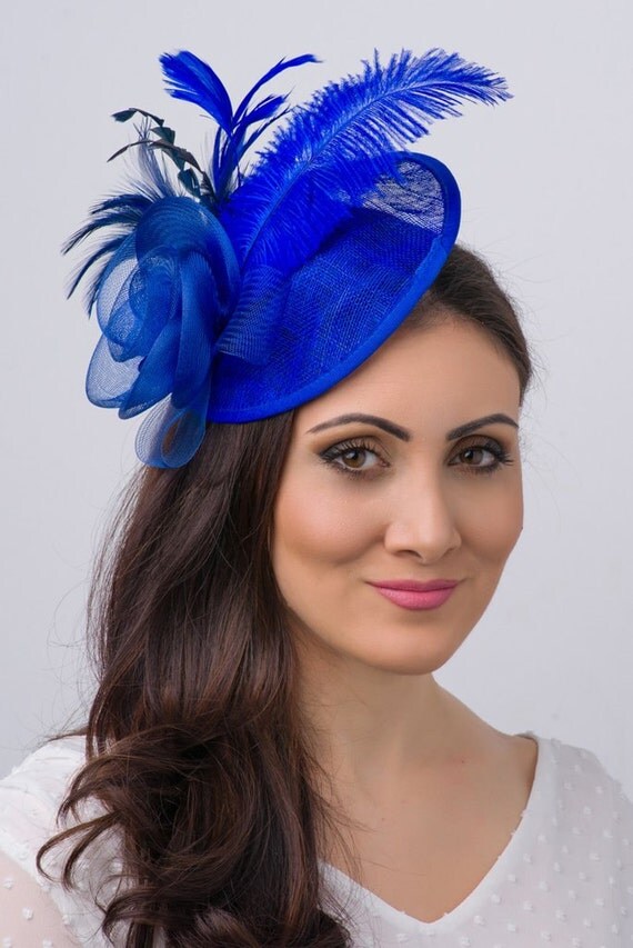 Royal Blue Fascinator Kate Mesh Couture English