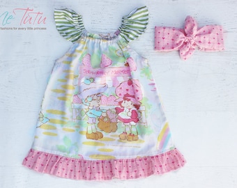 Vintage Retro Strawberry Shortcake Girl Baby Girl Dress Birthday
