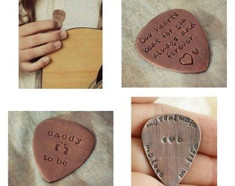 Personalized Guitar Pick, Custom Guitar Pick, Copper Guitar Pick, Father's Day Gift