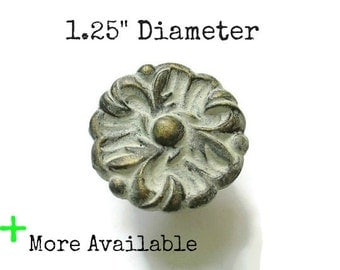 Vintage French Provincial Drawer Knobs - 1.25" Diameter Ornate Pulls - More Available