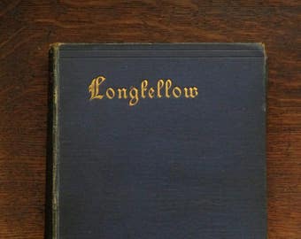 Antique poetry book Longfellow vintage 1890s book of Henry Wadsworth Longfellow poems.