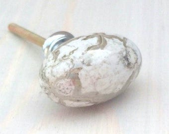 Grey stone knob - Dresser Pull - Cabinet Knob - Restoration Hardware - Fixer Upper - White Granite Knob - Gray Knob - Farmhouse Style