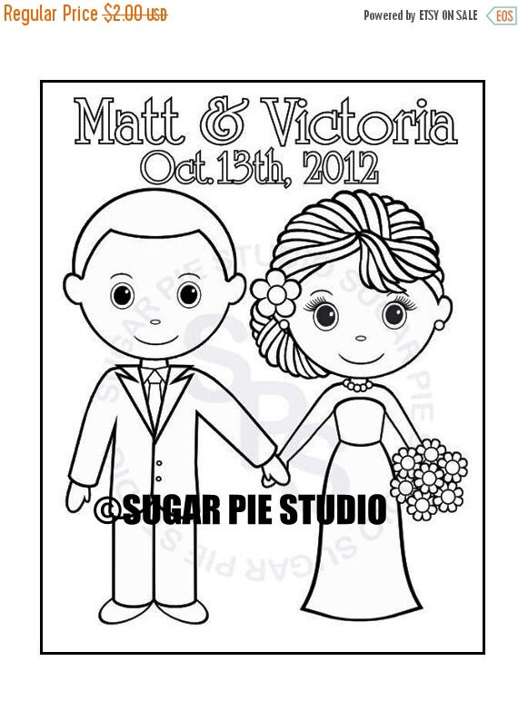 ON SALE Personalized Printable Bride Groom by SugarPieStudio
