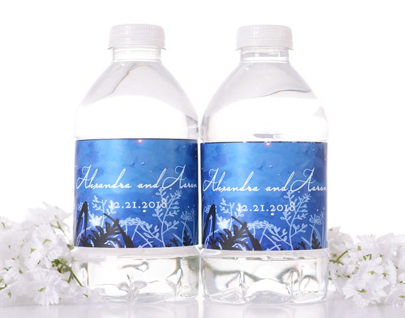Whimsical Wedding Water Bottle Labels - Fireflies Wedding Favors - Night Wedding Theme - Rustic Wedding Stickers - Bottle labels - #wdiW-154 Il_570xn