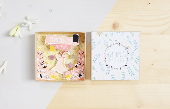 Dream big message box / Miniature Art / Diorama / 3d Art / Decorative Matchbox / Miniature paper diorama / Friend message
