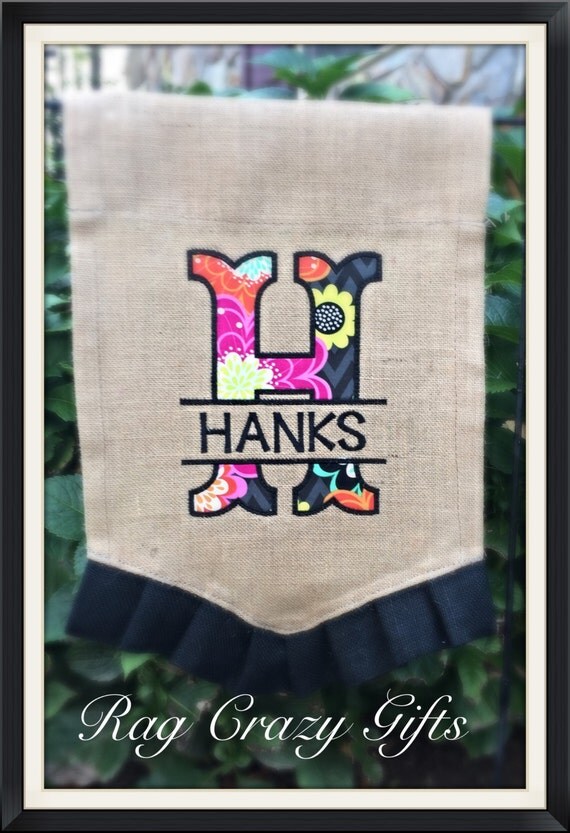 Burlap Garden Flag Personalized Garden Flag by RagCrazy on Etsy