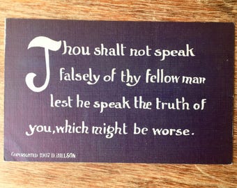 Antique Quote Postcard from 1907, Cancelled with Message